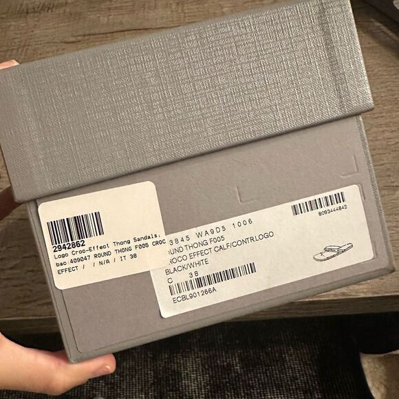 Balenciaga Croc Embossed Logo Sandals. - Picture 9 of 9